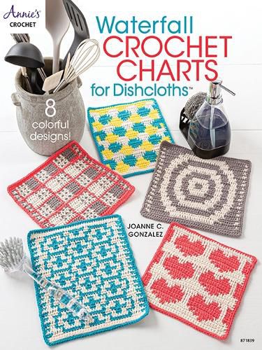 Cover image for Waterfall Crochet Charts for Dishcloths: 8 Colorful Designs!