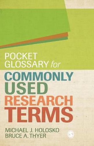 Cover image for Pocket Glossary for Commonly Used Research Terms