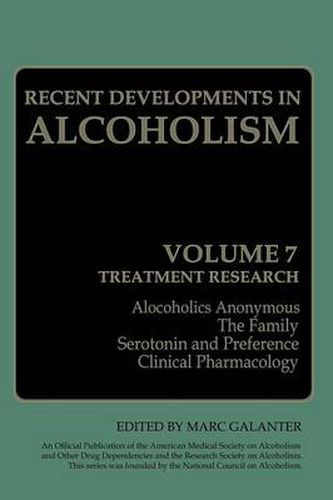 Cover image for Recent Developments in Alcoholism: Treatment Research