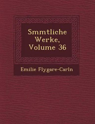 Cover image for S Mmtliche Werke, Volume 36