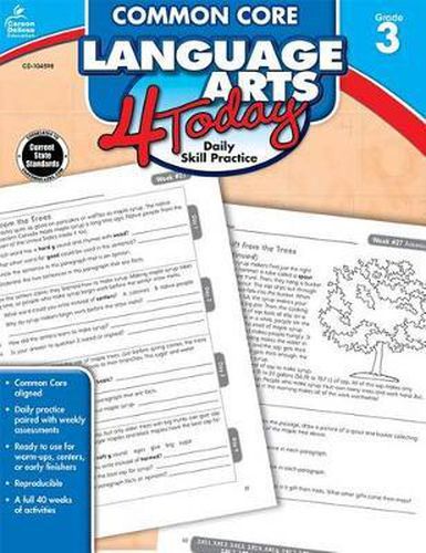 Cover image for Common Core Language Arts 4 Today, Grade 3: Daily Skill Practice