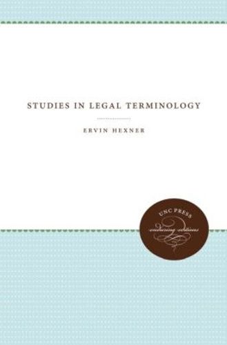 Cover image for Studies in Legal Terminology