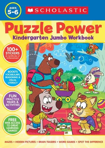 Cover image for Puzzle Power Kindergarten Jumbo Workbook