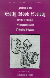 Cover image for Journal of the Early Book Society: For the Study of Manuscripts and Printing History