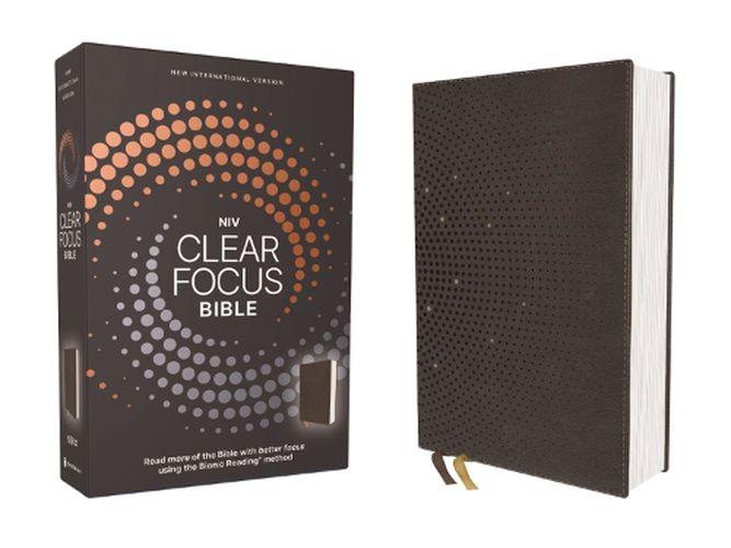 Cover image for NIV, Clear Focus Bible, Leathersoft, Charcoal Brown