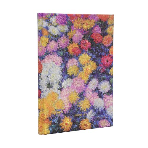 Cover image for 2027 Monet's Chrysanthemums Midi 18-Month Hardcover Dayplanner (Elastic Band Closure) Horizontal
