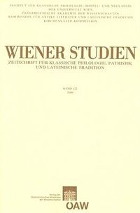 Cover image for Wiener Studien. Zeitschrift Fur Klassische Philologie, Patristik Und Lateinische Tradition / Wiener Studien Band 122/2009: Zeitschrift Fur Klassische Philologie, Patristik Und Lateinische Tradition