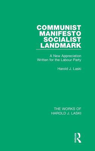 Cover image for Communist Manifesto (Works of Harold J. Laski): Socialist Landmark