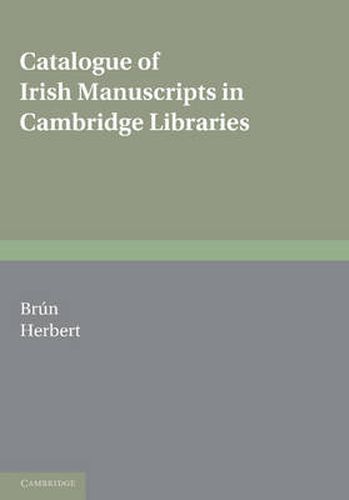 Cover image for Catalogue of Irish Manuscripts in Cambridge Libraries