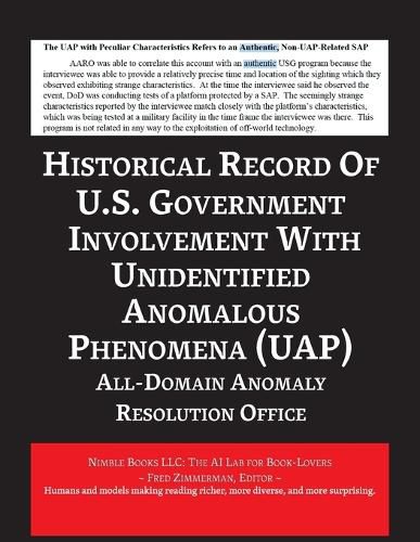 Cover image for Report on the Historical Record of U.S. Government Involvement with Unidentified Anomalous Phenomena (UAP)