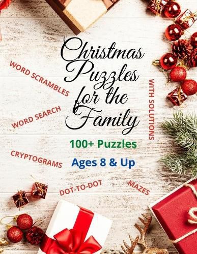 Cover image for Christmas Puzzles for the Family: Word Search, Mazes, Cryptograms, Dot-to-Dot, Scrambled Words & More