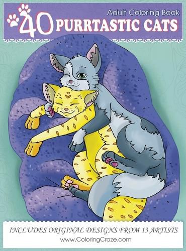 Cover image for Adult Coloring Book: 40 Purrtastic Cats