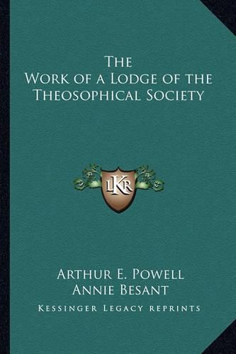 Cover image for The Work of a Lodge of the Theosophical Society