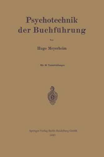 Cover image for Psychotechnik Der Buchfuhrung
