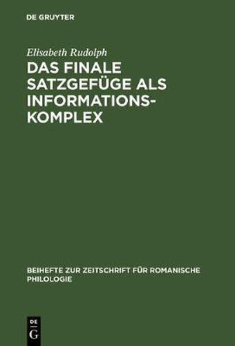 Cover image for Das finale Satzgefuge als Informationskomplex