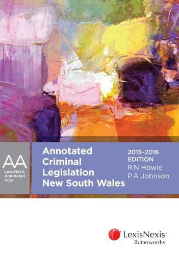 Cover image for Annotated Criminal Legislation New South Wales, 2015-2016