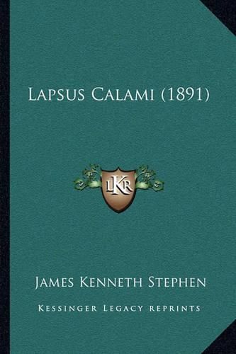 Cover image for Lapsus Calami (1891)