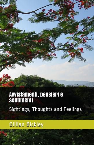 Cover image for Avvistamenti, pensieri e sentimenti: Collezione de poesie scelte 1972-2015. Sightings, thoughts and Feelings; Selected Collected Poems 1972-2015: Edizione bilingue (inglese/italiano). Bilingual (English/Italian)