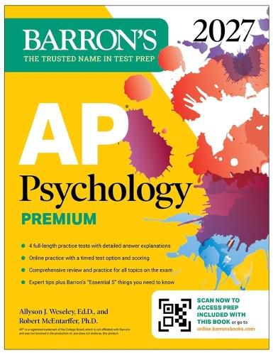 Cover image for AP Psychology Premium, 2027: Prep Book with 3 Practice Tests + Comprehensive Review + Online Practice
