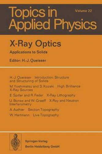 Cover image for X-Ray Optics: Applications to Solids