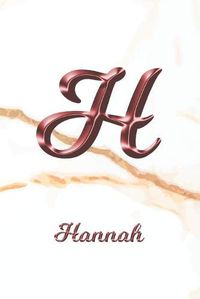 Cover image for Hannah: Journal Diary - Personalized First Name Personal Writing - Letter H White Marble Rose Gold Pink Effect Cover - Daily Diaries for Journalists & Writers - Journaling & Note Taking - Write about your Life & Interests