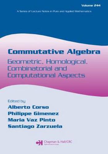 Cover image for Commutative Algebra: Geometric, Homological, Combinatorial and Computational Aspects