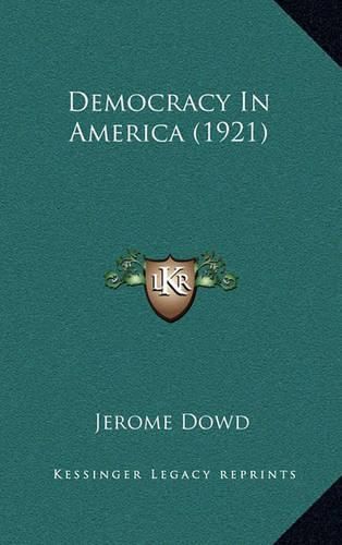 Cover image for Democracy in America (1921)