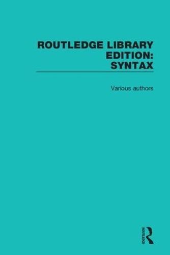 Cover image for Routledge Library Editions: Syntax