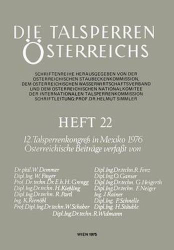 Cover image for 12. Talsperrenkongress in Mexiko 1976: OEsterreichische Beitrage