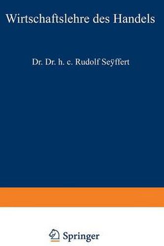 Cover image for Wirtschaftslehre Des Handels