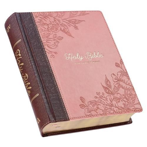 Cover image for KJV Holy Bible, Note-Taking Bible, Faux Leather Hardcover - King James Version, Brown/Pink