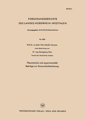 Cover image for Theoretische Und Experimentelle Beitrage Zur Grenzschichtstroemung