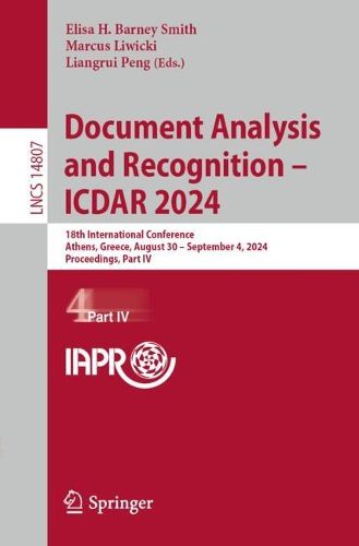 Cover image for Document Analysis and Recognition - ICDAR 2024