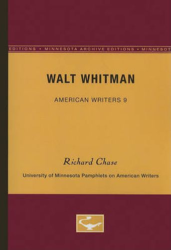 Cover image for Walt Whitman - American Writers 9: University of Minnesota Pamphlets on American Writers