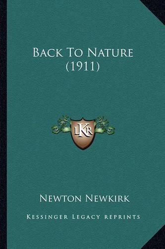 Cover image for Back to Nature (1911)