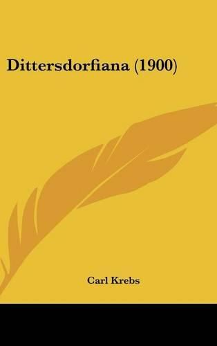 Cover image for Dittersdorfiana (1900)
