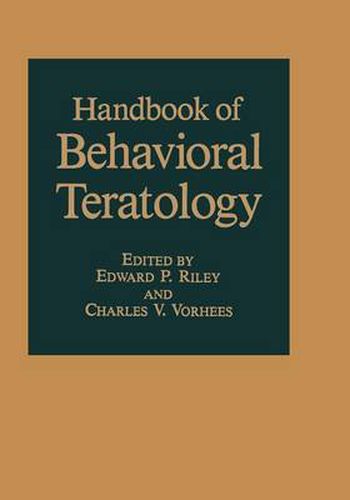 Cover image for Handbook of Behavioral Teratology
