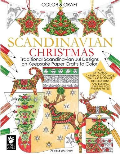 Cover image for Scandinavian Christmas: Traditional Scandinavian Jul Designs on Keepsake Paper Crafts to Color