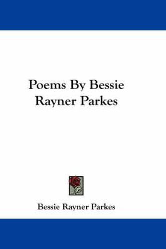 Cover image for Poems by Bessie Rayner Parkes