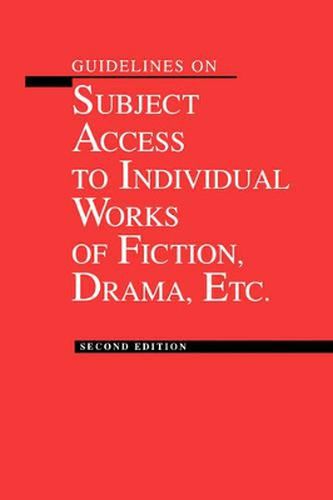 Cover image for Guidelines on Subject Access to Individual Works of Fiction