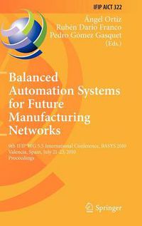 Cover image for Balanced Automation Systems for Future Manufacturing Networks: 9th IFIP WG 5.5 International Conference, BASYS 2010, Valencia, Spain, July 21-23, 2010, Proceedings