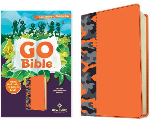 Cover image for NLT Go Bible for Kids (Leatherlike, Orange Camo)