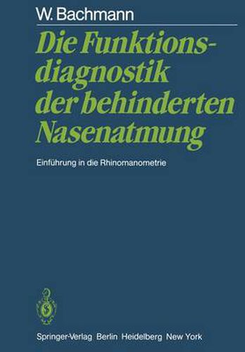 Cover image for Die Funktionsdiagnostik der Behinderten Nasenatmung