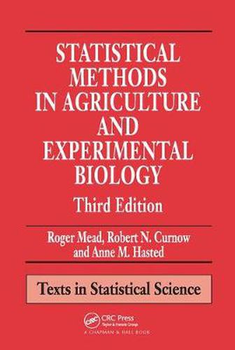 Cover image for Statistical Methods in Agriculture and Experimental Biology