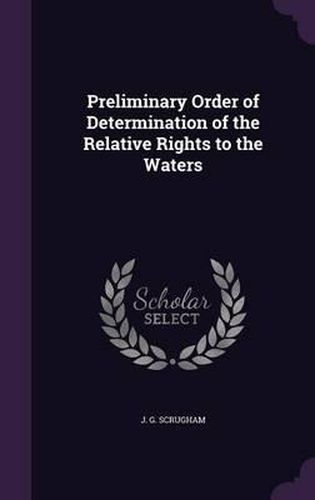 Cover image for Preliminary Order of Determination of the Relative Rights to the Waters