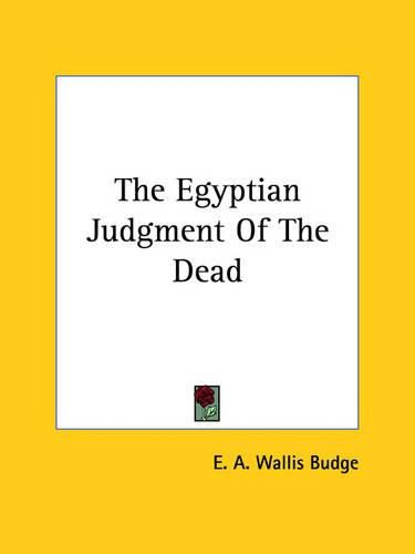 Cover image for The Egyptian Judgment of the Dead