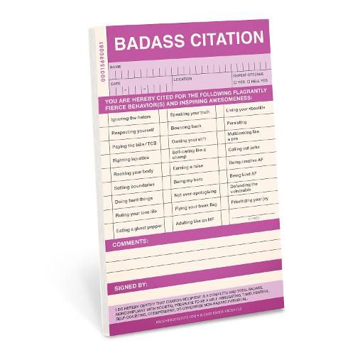 Cover image for Knock Knock Badass Sticky Citation Pad