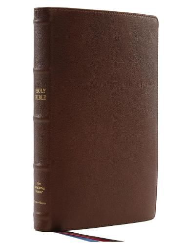 NKJV, Thinline Reference Bible, Large Print, Premium Goatskin Leather, Brown, Premier Collection, Comfort Print: Holy Bible, New King James Version