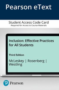 Cover image for Inclusion: Effective Practices for All Students with Enhanced Pearson eText -- Access Card