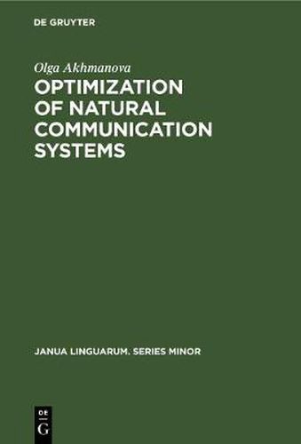 Cover image for Optimization of natural communication systems